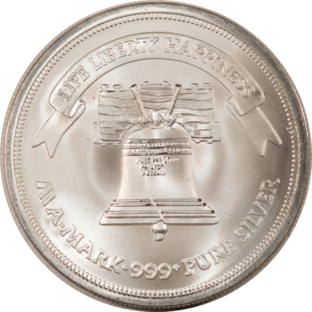 Bullion 1 TROY OZ .999 FINE SILVER A-MARK LIBERTY SILVER ROUND, BRAND NEW, UNCIRCULATED