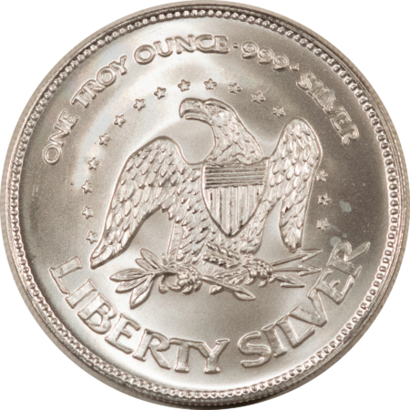 Bullion 1 TROY OZ .999 FINE SILVER A-MARK LIBERTY SILVER ROUND, BRAND NEW, UNCIRCULATED