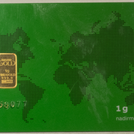 Bullion NADIR 1 GRAM .9999 FINE GOLD BAR ON HARD CARD WITH SERIAL NUMBER!