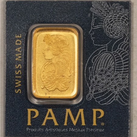 Bullion 1 GRAM PAMP SUISSE .9999 FINE GOLD BAR ON CARD WITH SERIAL NUMBER!