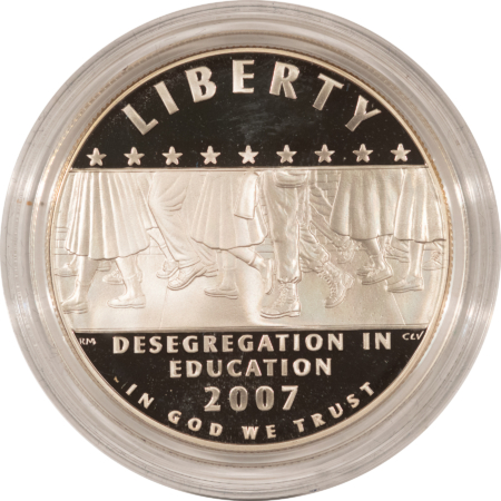 Modern Commems 2007-P LITTLE ROCK CENTRAL HIGH DESEGREGATION SILVER DOLLAR – GEM PROOF W/ OGP!