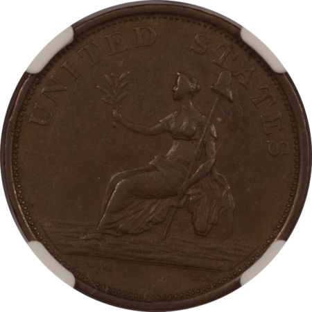Colonials 1783 GRIPPED EDGE SMALL BUST WASHINGTON & INDEPENDENCE COLONIAL – NGC AU-53 BN