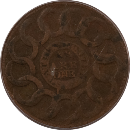 Colonials 1787 FUGIO CENT, STATES UNITED, 4 CINQ – PCGS VF-30, NICE FOR THE GRADE!