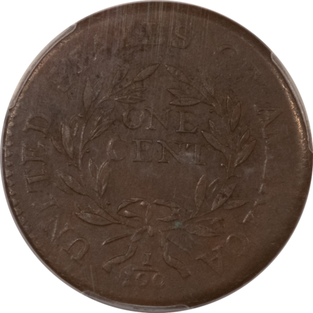 CAC Approved Coins 1795 FLOWING HAIR LARGE CENT, PLAIN EDGE – PCGS AU-58 CAC, CHOCOLATE BROWN & PQ!