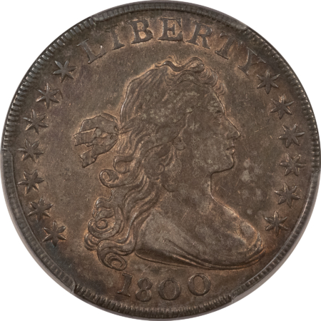 Dollars 1800 DRAPED BUST DOLLAR, BB-191 AMERICA1 – PCGS XF-45, LOVELY, WHOLESOME, PQ!
