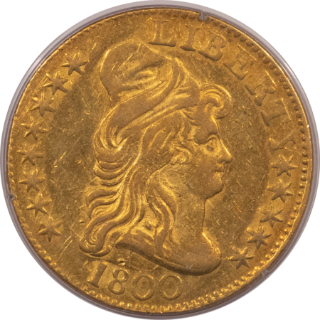 $5 1800 $5 DRAPED BUST GOLD HALF EAGLE – PCGS XF-40, RATTLER, AMAZING! SUPER PQ!