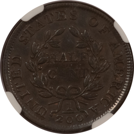 Draped Bust Half Cents 1803 DRAPED BUST HALF CENT – NGC AU-53 BN, EVEN BROWN & SO PLEASING!