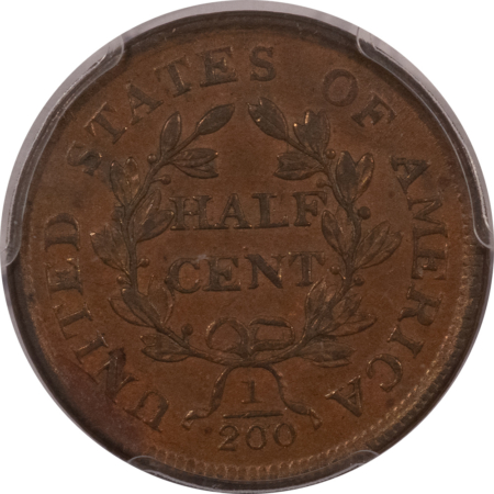 Draped Bust Half Cents 1804 DRAPED BUST HALF CENT PLAIN 4 NO STEMS PCGS MS-63 BN MEDIUM BROWN & PERFECT
