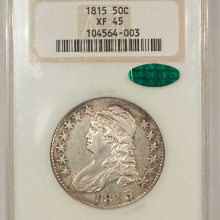 CAC Approved Coins 1815 CAPPED BUST HALF DOLLAR – NGC XF-45, FATTIE, PREMIUM QUALITY! SCARCE CAC!