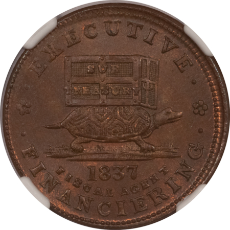 Civil War & Hard Times 1837 HARD TIMES TOKEN, HT-33 ILLUSTRIOUS PREDECESSOR NGC MS-63 BN, FRESH CHOICE!