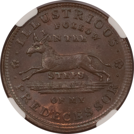 Civil War & Hard Times 1837 HARD TIMES TOKEN, HT-33 ILLUSTRIOUS PREDECESSOR NGC MS-63 BN, FRESH CHOICE!