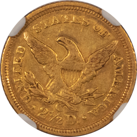 $2.50 1844-C $2.50 LIBERTY GOLD QUARTER EAGLE – NGC AU-50, RARE CHARLOTTE DATE!