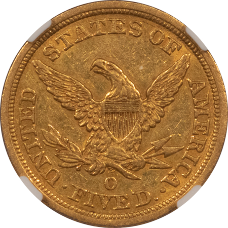$5 1844-O $5 LIBERTY GOLD HALF EAGLE – NGC AU-55