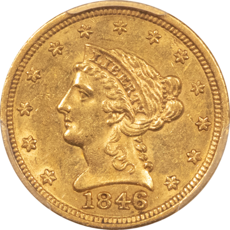 $2.50 1846 $2.50 LIBERTY GOLD QUARTER EAGLE – PCGS AU-58 LOW MINTAGE & VERY SCARCE!