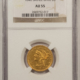 $5 1846 $5 LIBERTY GOLD HALF EAGLE LARGE DATE – NGC AU-58+, FRESH & FLASHY!