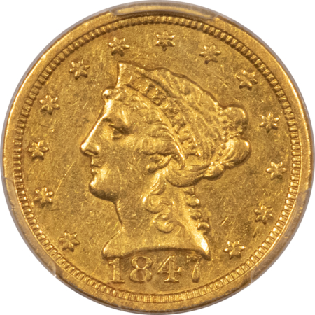 $2.50 1847-C $2.50 LIBERTY GOLD QUARTER EAGLE – PCGS XF-45 AFFORDABLE CHARLOTTE MINT!