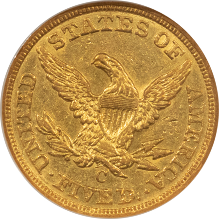 $5 1847-C $5 LIBERTY GOLD HALF EAGLE – NGC AU-53, WELL-STRUCK CHARLOTTE ISSUE!