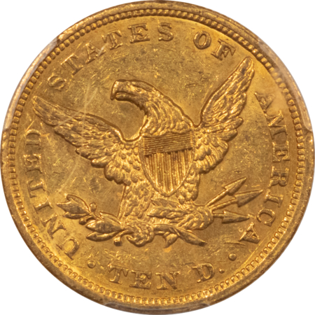 $10 1849 $10 LIBERTY GOLD EAGLE PCGS AU-58; MINT STATES ARE VERY SCARCE-ONLY 12 CAC!