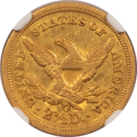 $2.50 1850-O $2.50 LIBERTY GOLD QUARTER EAGLE – NGC AU-55