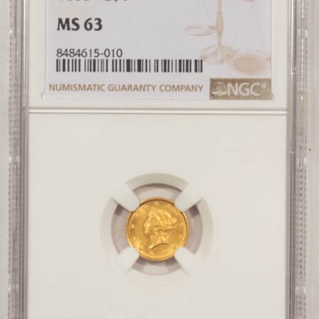 $1 1853 TYPE 1 $1 GOLD DOLLAR – NGC MS-63, NICE CHOICE