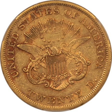$20 1854 $20 LIBERTY GOLD DOUBLE EAGLE, SMALL DATE – CACG XF-45, CAC APPROVED!