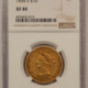 $5 1851-C $5 LIBERTY GOLD HALF EAGLE – NGC XF-40, NICE ORIGINAL CHARLOTTE MINT!