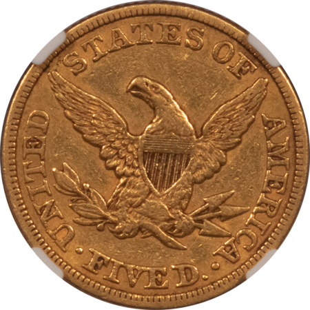$5 1856 $5 LIBERTY GOLD HALF EAGLE – NGC XF-45