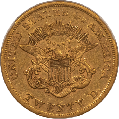 $20 1858 $20 LIBERTY GOLD DOUBLE EAGLE – CACG XF-40, SUPER ORIGINAL! CAC APPROVED!