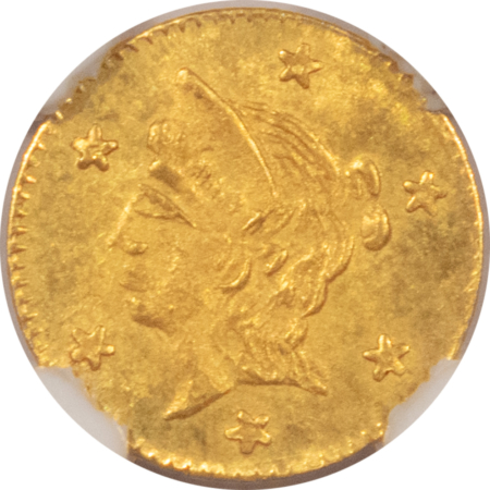 Exonumia 1858-DATED CAL ROUND TOKEN LIBERTY-WREATH – NGC MS-66, ULTRA GEM!