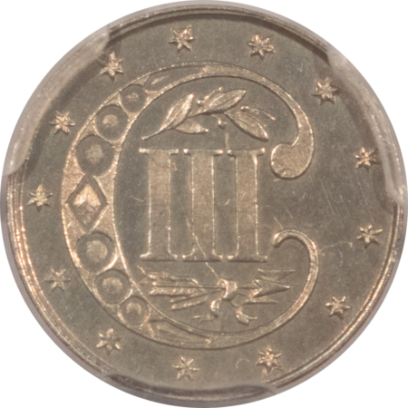 CAC Approved Coins 1861 PROOF THREE CENT SILVER – PCGS PR-62, RARE IN CAC! SUPER PREMIUM QUALITY!