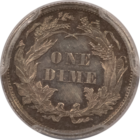 Dimes 1861 LIBERTY SEATED DIME, PCGS PR-62, ORIGINAL & APPROACHING CHOICE!
