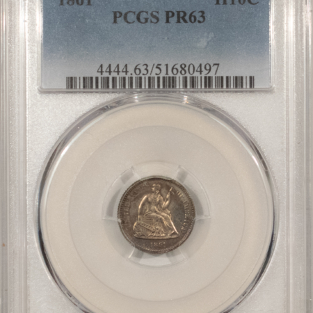Half Dimes 1861 PROOF SEATED LIBERTY HALF DIME – PCGS PR-63