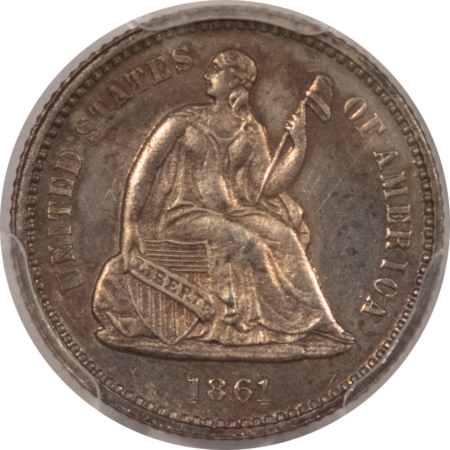 Half Dimes 1861 PROOF SEATED LIBERTY HALF DIME – PCGS PR-63