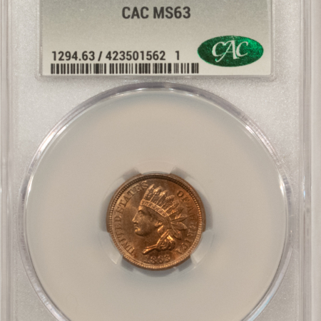 CAC Approved Coins 1863 INDIAN CENT – CACG MS-63, FLASHY, FRESH, PREMIUM QUALITY & CAC APPROVED!