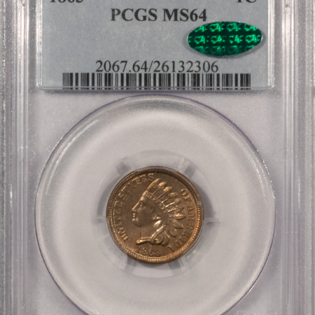 CAC Approved Coins 1863 INDIAN CENT – PCGS MS-64, CAC APPROVED& PREMIUM QUALITY!