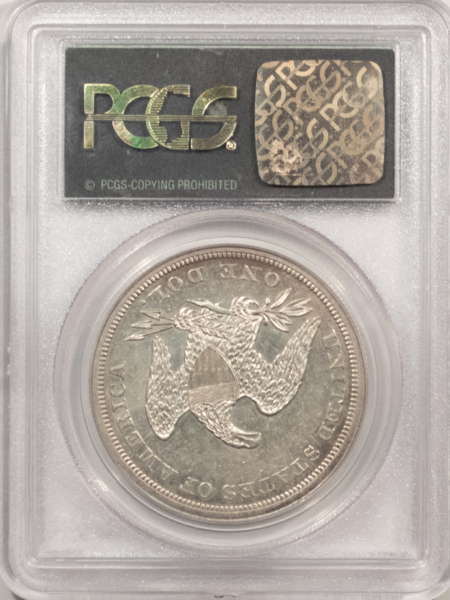 Dollars 1865 $1 SEATED LIBERTY DOLLAR – PCGS AU-50, OLD GREEN HOLDER & PREMIUM QUALITY!
