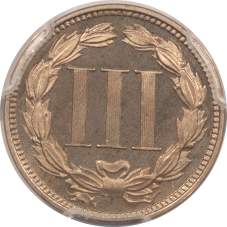 New Certified Coins 1865 PROOF THREE CENT NICKEL – PCGS PR-66, FRESH, ORIGINAL RARE 500 MINTAGE COIN