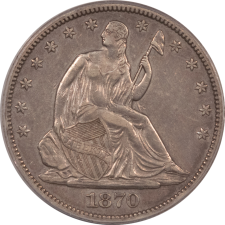 Half Dollars 1870-CC SEATED LIBERTY HALF DOLLAR – PCGS XF-45 PQ RARE DATE! FIRST CARSON CITY!