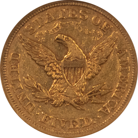 $5 1871 $5 LIBERTY GOLD HALF EAGLE – NGC XF-45, RARE! UNDER 100 KNOWN!