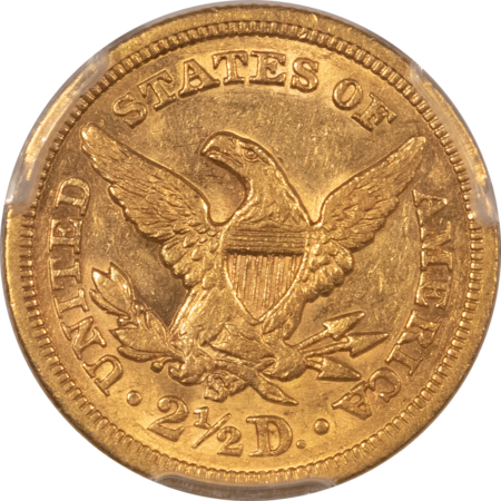 $2.50 1871-S $2.50 LIBERTY GOLD QUARTER EAGLE – PCGS AU-53, BETTER DATE! RARE!