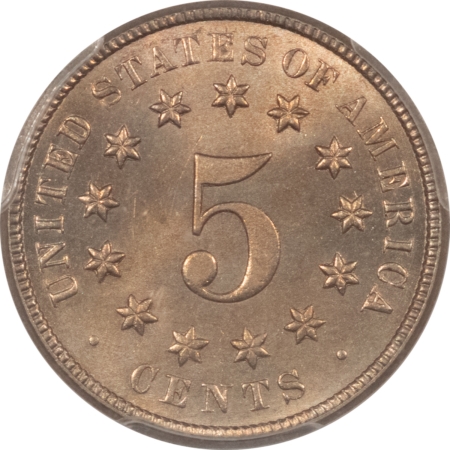 New Certified Coins 1875 SHIELD NICKEL – PCGS MS-66, RARE! POP 15 ONLY 5 HIGHER!