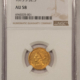 $2.50 1871-S $2.50 LIBERTY GOLD QUARTER EAGLE – PCGS AU-53, BETTER DATE! RARE!
