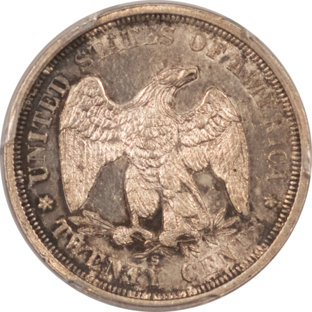 New Certified Coins 1875-S/S TWENTY CENT PIECE, MPD FS-302 – PCGS AU-58, FRESH & PREMIUM QUALITY!