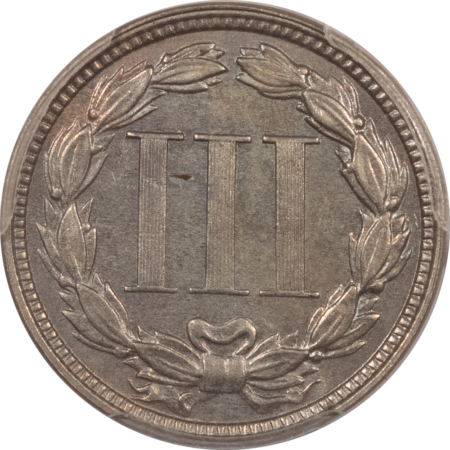 New Certified Coins 1876 THREE CENT NICKEL – PCGS MS-62, BETTER DATE!