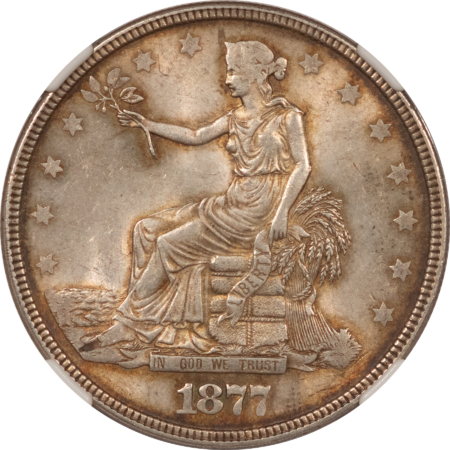 Dollars 1877 $1 TRADE DOLLAR – NGC MS-63, ORIGINAL FARM FRESH & CHOICE!