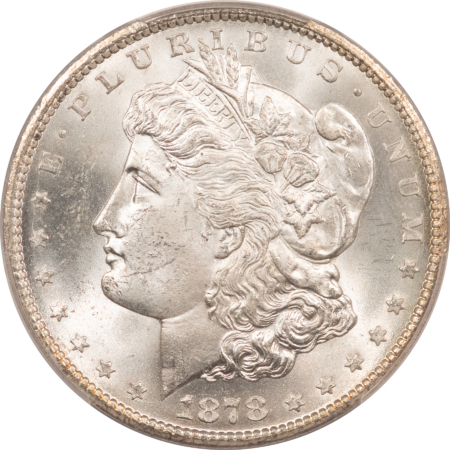 Dollars 1878-CC $1 MORGAN DOLLAR – PCGS MS-64, SNOW WHITE! CARSON CITY!