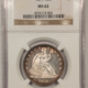 Dollars 1796 DRAPED BUST DOLLAR SM DATE LG LETTERS, BB-61 – NGC AU-50, FRESH & ORIGINAL!