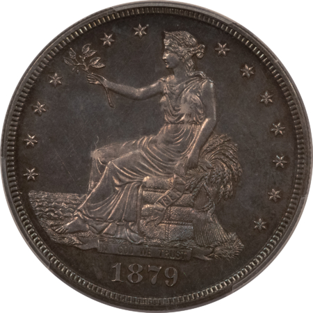 New Certified Coins 1879 TRADE DOLLAR, PCGS PR-63, AN ORIGINALLY TONED CHOICE PROOF-ATTRACTIVE!