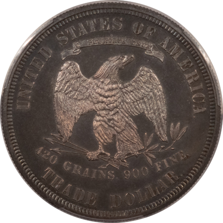 New Certified Coins 1879 TRADE DOLLAR, PCGS PR-63, AN ORIGINALLY TONED CHOICE PROOF-ATTRACTIVE!