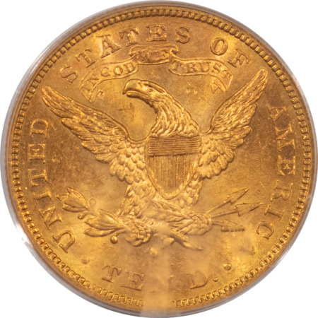 $10 1880-S $10 LIBERTY GOLD EAGLE – PCGS MS-62, FLASHY & CHOICE!